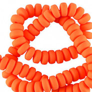 Polymeer kralen rondellen 7mm - Neon orange